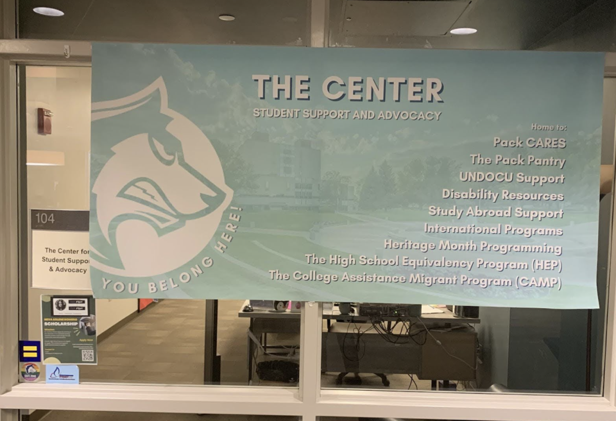 The Center banner located in the OSC for student support and advocacy.
